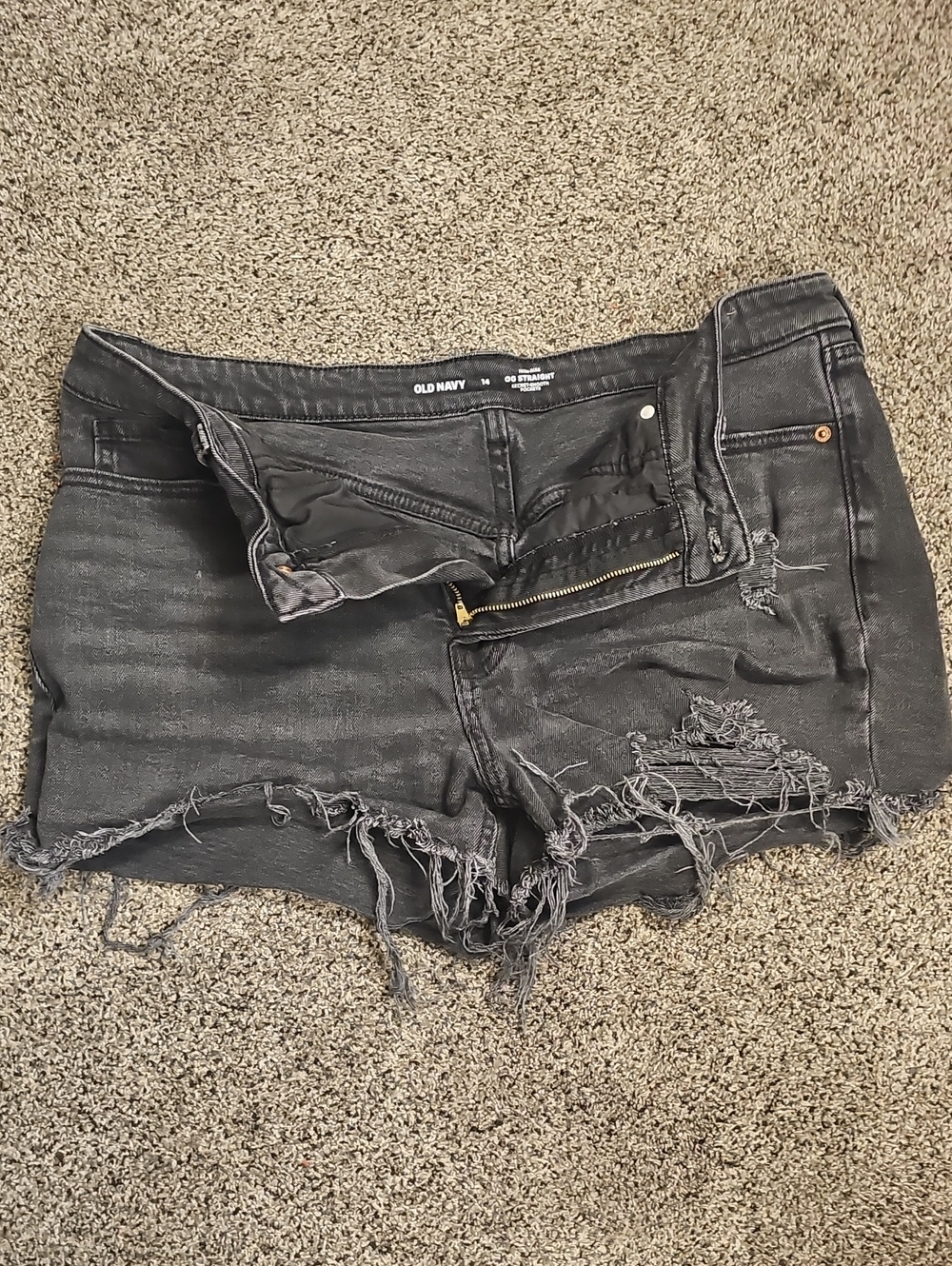 Old Navy Black Distressed Jean Shorts